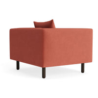 Mono Lounge Chair in Tomato Velvet - Angle 4