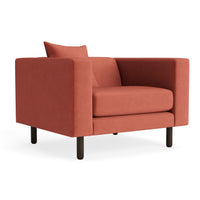 Mono Lounge Chair in Tomato Velvet - Angle 2