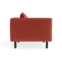 Mono Lounge Chair in Tomato Velvet - Angle 3