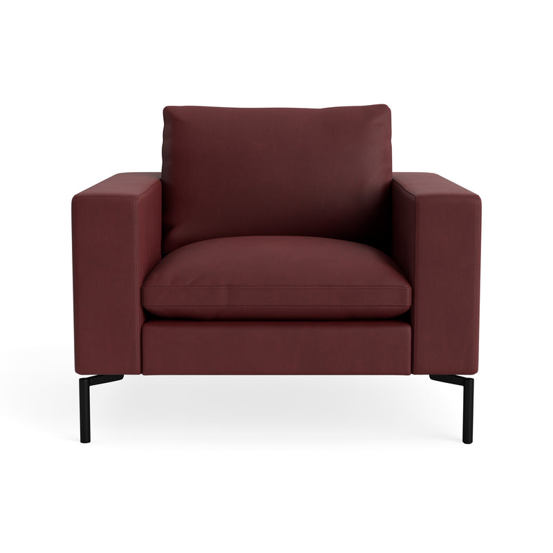 New Standard Lounge Chair in Oxblood Leather - Angle 1