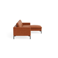 New Standard Sofa with Chaise in Toffee Leather - Angle 3