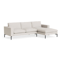 New Standard Sofa with Chaise in Vos Bone - Angle 2