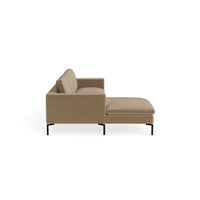 New Standard Sofa with Chaise in Otter Velvet - Angle 3