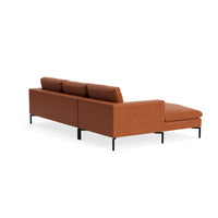 New Standard Sofa with Chaise in Toffee Leather - Angle 4