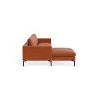 New Standard Sofa with Chaise in Toffee Leather - Angle 3