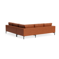 New Standard Sectional Sofa in Toffee Leather - Angle 4