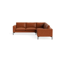 New Standard Sectional Sofa in Toffee Leather - Angle 1