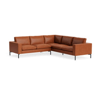New Standard Sectional Sofa in Toffee Leather - Angle 2