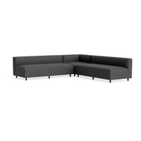 9 Yard Outdoor Armless L Sectional Sofa in Sunbrella Coal - Angle 2