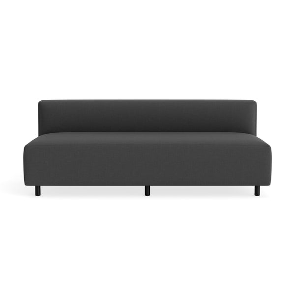 9 Yard Outdoor 72" Armless Sofa in Sunbrella Coal - Angle 1