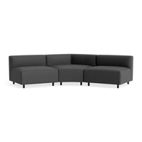 9 Yard Outdoor Angled Small Sectional Sofa in Sunbrella Coal - Angle 1