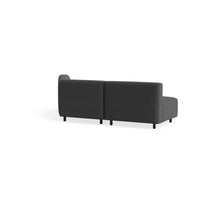 9 Yard Outdoor Angled Small Sectional Sofa in Sunbrella Coal - Angle 4