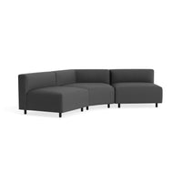 9 Yard Outdoor Angled Small Sectional Sofa in Sunbrella Coal - Angle 2
