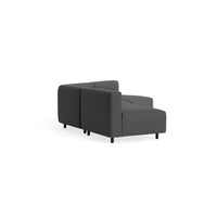 9 Yard Outdoor Angled Small Sectional Sofa in Sunbrella Coal - Angle 3