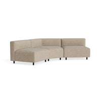 9 Yard Outdoor Angled Small Sectional Sofa in Sunbrella Dune - Angle 2