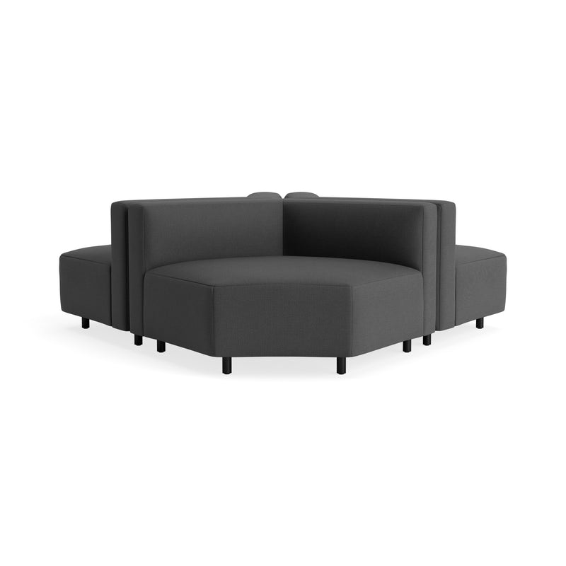 9 Yard Outdoor Wide Corner Cluster in Sunbrella Coal - Angle 1