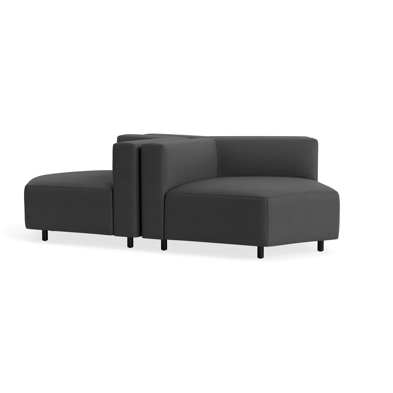 9 Yard Outdoor Wide Corner Cluster in Sunbrella Coal - Angle 2