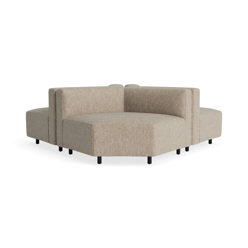 9 Yard Outdoor Wide Corner Cluster in Sunbrella Dune - Angle 1