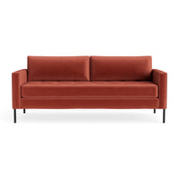 Paramount 80" Sofa in Tomato Velvet - Angle 1