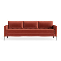 Paramount 95" Sofa in Tomato Velvet - Angle 1