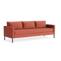 Paramount 95" Sofa in Tomato Velvet - Angle 5