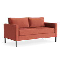 Paramount 66" Sofa in Tomato Velvet - Angle 3