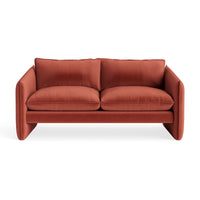 Softmore 74" Sofa in Tomato Velvet - Angle 1