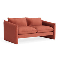 Softmore 74" Sofa in Tomato Velvet - Angle 2