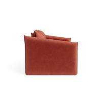 Softmore 74" Sofa in Tomato Velvet - Angle 3