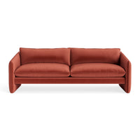 Softmore 96" Sofa in Tomato Velvet - Angle 1