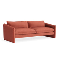 Softmore 96" Sofa in Tomato Velvet - Angle 2