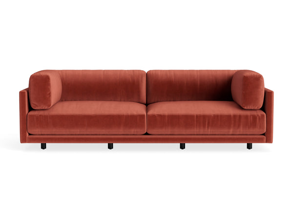 Sunday 102" Sofa in Tomato Velvet - Angle 1