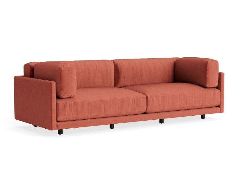 Sunday 102" Sofa in Tomato Velvet - Angle 2