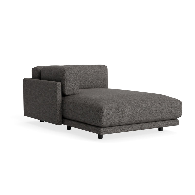 Sunday Chaise in Kelso Charcoal - Angle 2