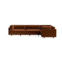 Sunday L Sectional Sofa in Copper Velvet - Angle 1