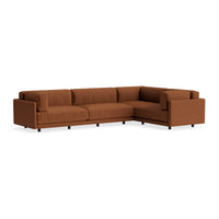 Sunday L Sectional Sofa in Copper Velvet - Angle 4