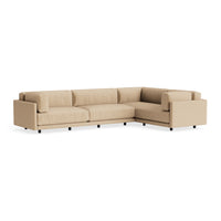 Sunday L Sectional Sofa in Camel Velvet - Angle 2