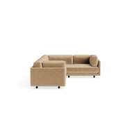 Sunday L Sectional Sofa in Camel Velvet - Angle 3