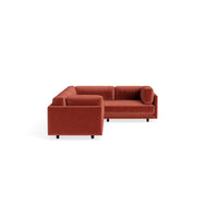 Sunday L Sectional Sofa in Tomato Velvet - Angle 5