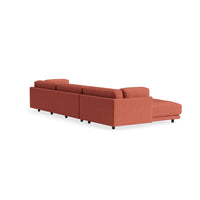 Sunday Sofa with Chaise in Tomato Velvet - Angle 8