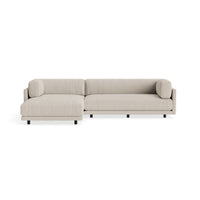 Sunday Small Sofa with Chaise in Sanford Linen - Angle 1