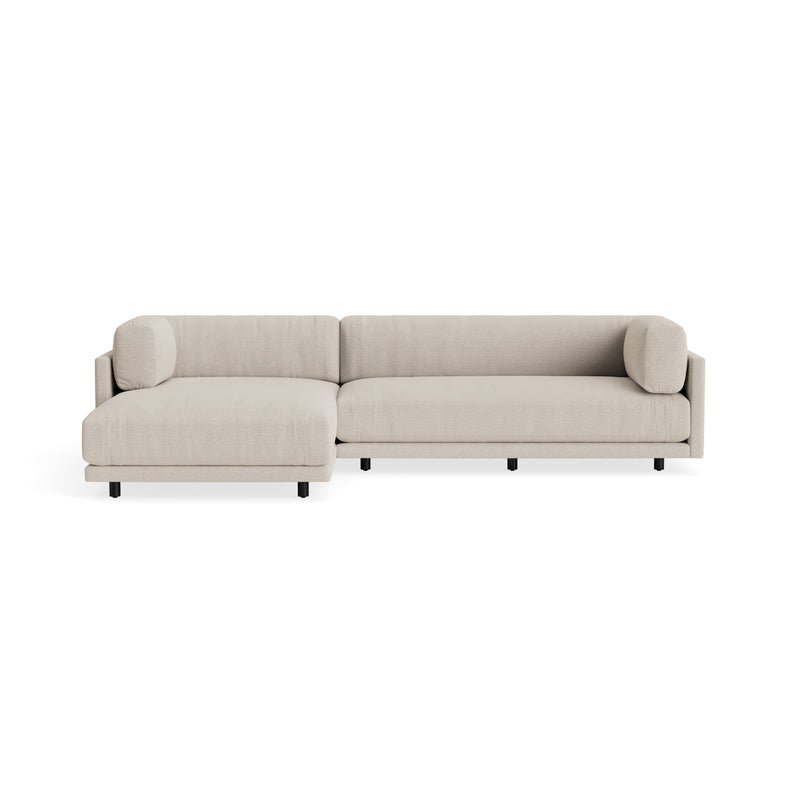 Sunday Small Sofa with Chaise in Sanford Linen - Angle 1