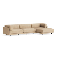 Sunday Sofa with Chaise in Camel Velvet - Angle 6