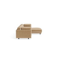 Sunday Sofa with Chaise in Camel Velvet - Angle 7
