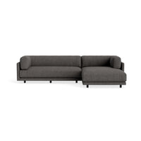 Sunday Small Sofa with Chaise in Kelso Charcoal - Angle 1