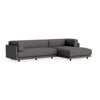 Sunday Small Sofa with Chaise in Kelso Charcoal - Angle 5