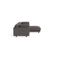 Sunday Small Sofa with Chaise in Kelso Charcoal - Angle 6