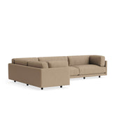 Sunday L Sectional Sofa in Otter Velvet - Angle 4