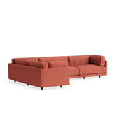 Sunday L Sectional Sofa in Tomato Velvet - Angle 4
