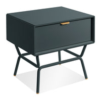 Dang 1 Drawer Nightstand in Navy Green - Angle 4